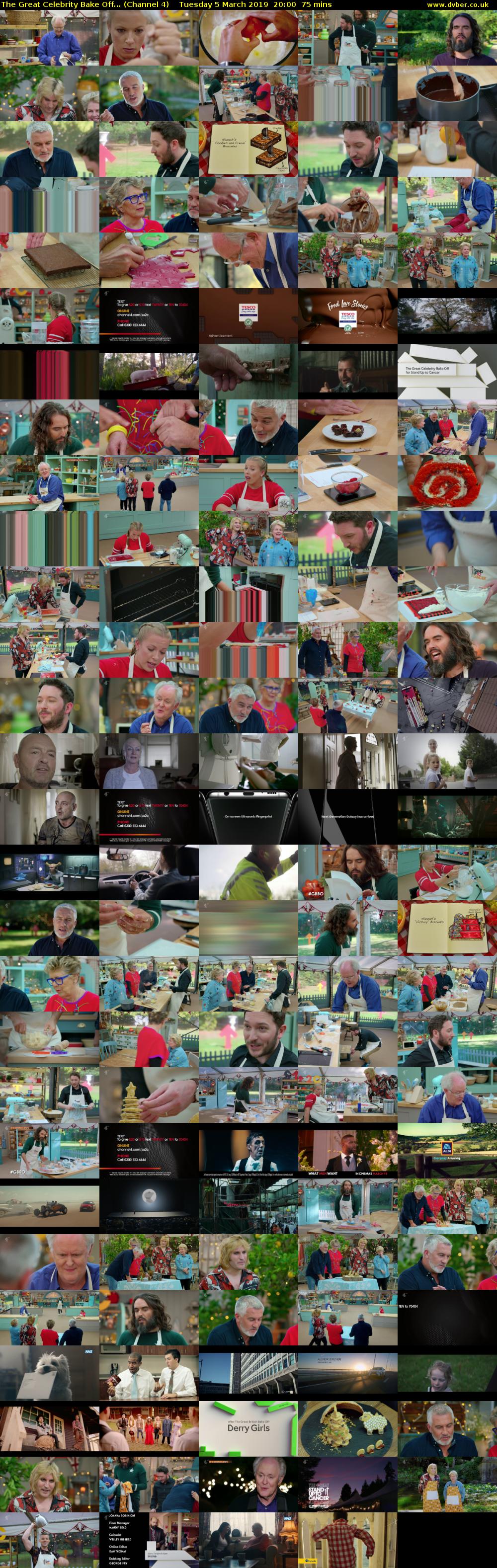 The Great Celebrity Bake Off... (Channel 4) Tuesday 5 March 2019 20:00 - 21:15