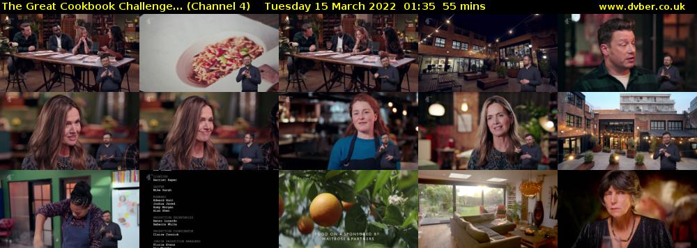 The Great Cookbook Challenge... (Channel 4) Tuesday 15 March 2022 01:35 - 02:30