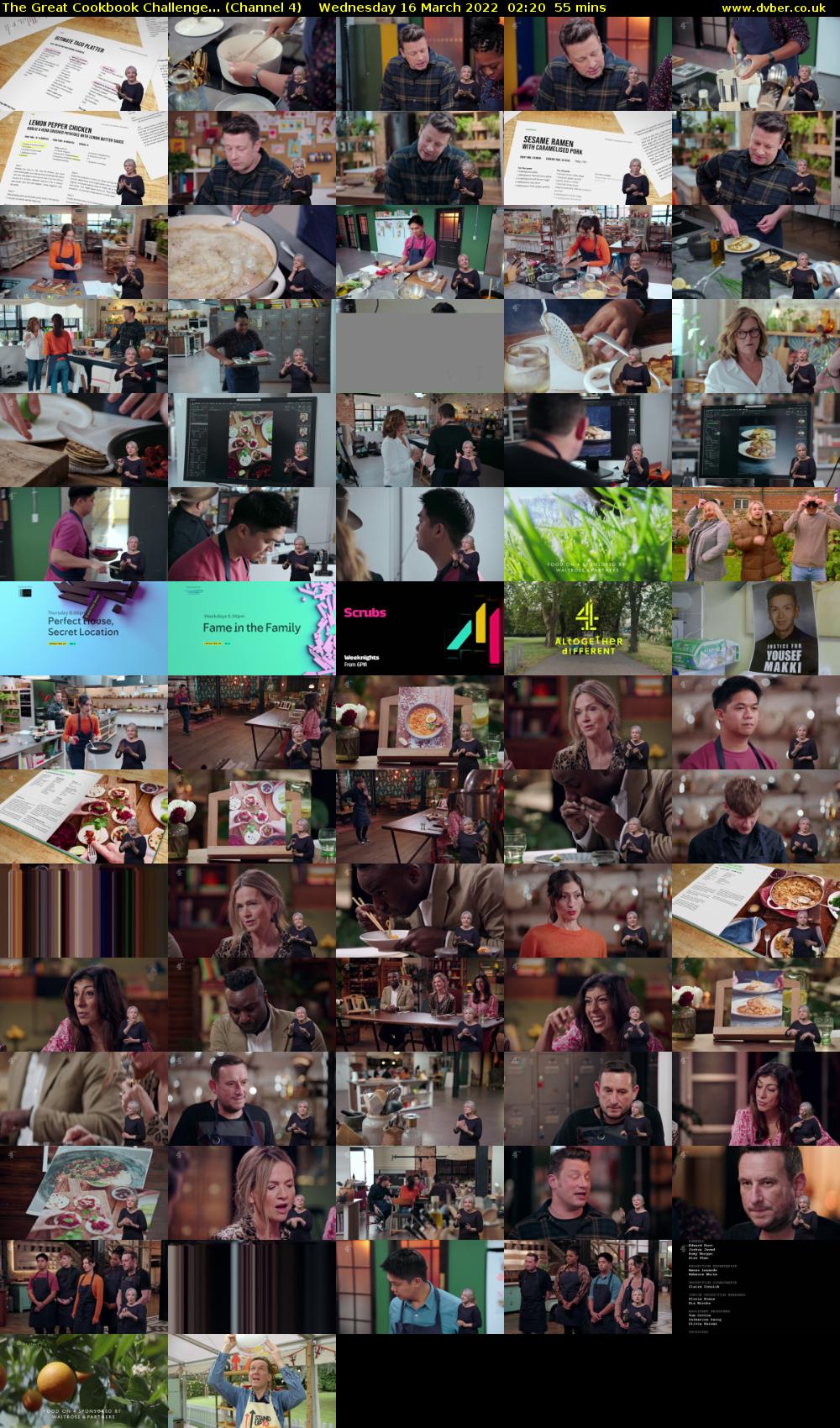 The Great Cookbook Challenge... (Channel 4) Wednesday 16 March 2022 02:20 - 03:15