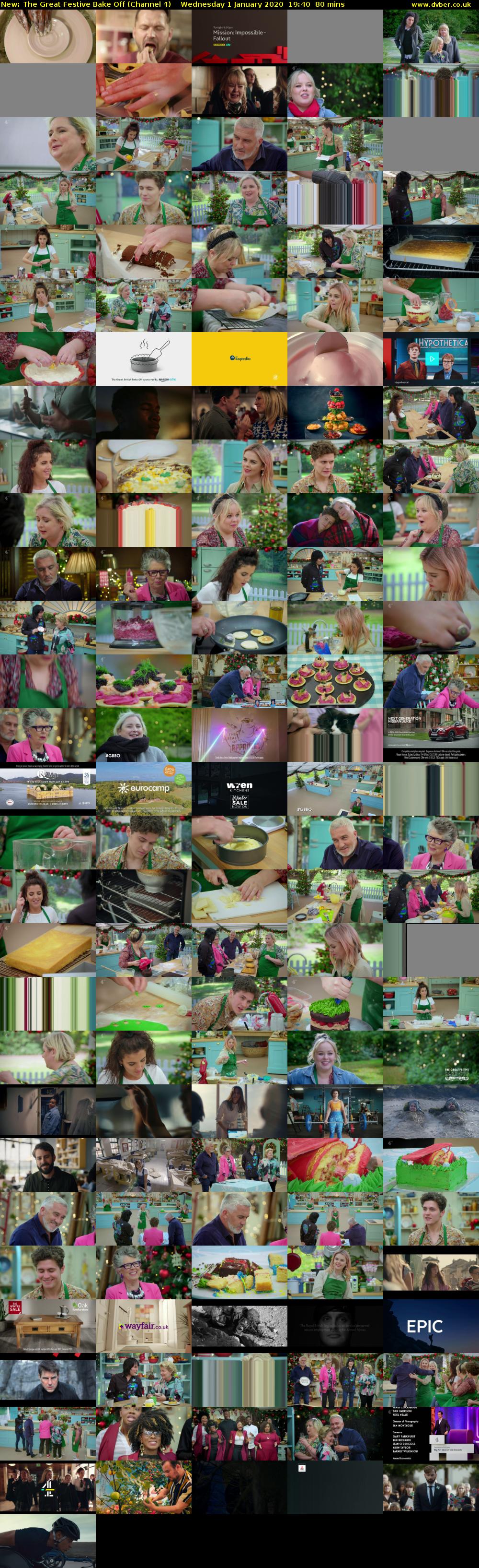 The Great Festive Bake Off (Channel 4) Wednesday 1 January 2020 19:40 - 21:00