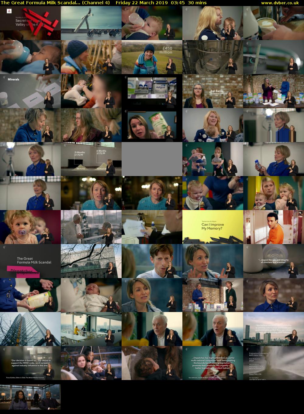 The Great Formula Milk Scandal... (Channel 4) Friday 22 March 2019 03:45 - 04:15