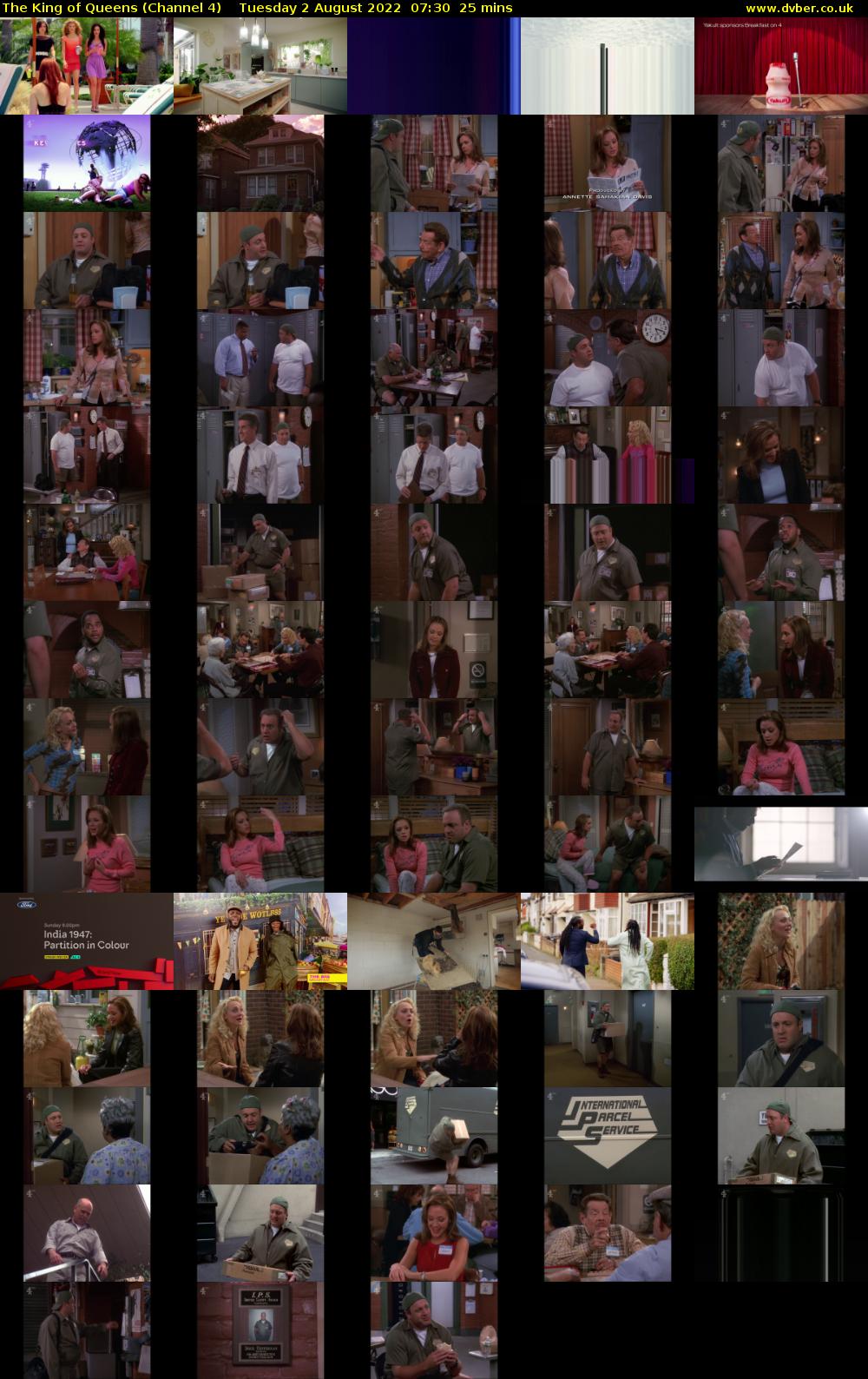 The King of Queens (Channel 4) Tuesday 2 August 2022 07:30 - 07:55