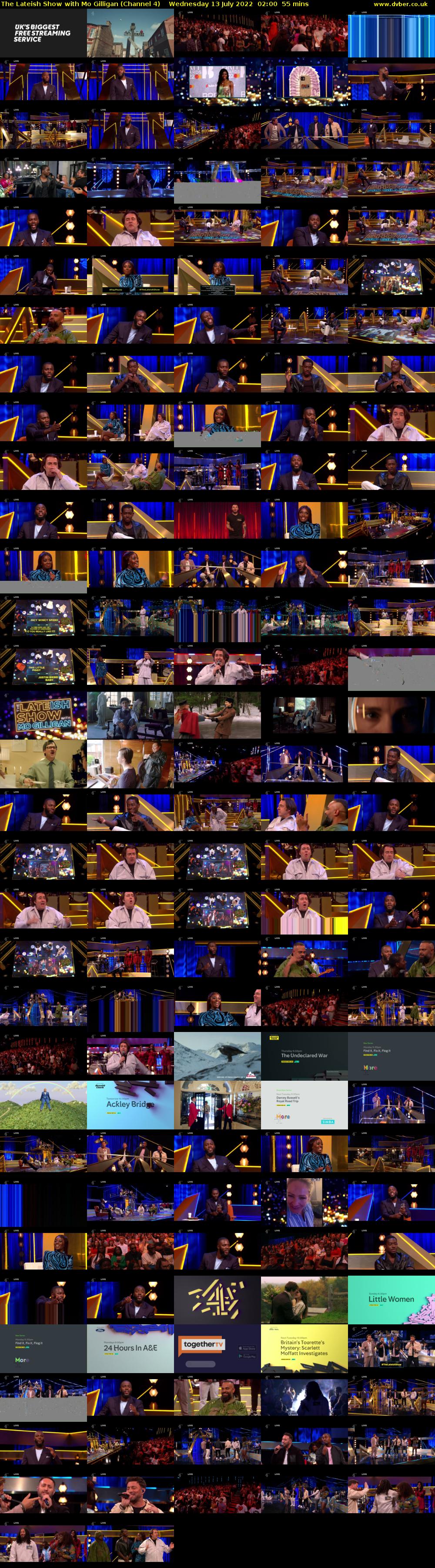 The Lateish Show with Mo Gilligan (Channel 4) Wednesday 13 July 2022 02:00 - 02:55