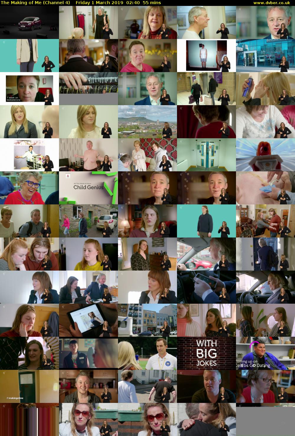 The Making of Me (Channel 4) Friday 1 March 2019 02:40 - 03:35