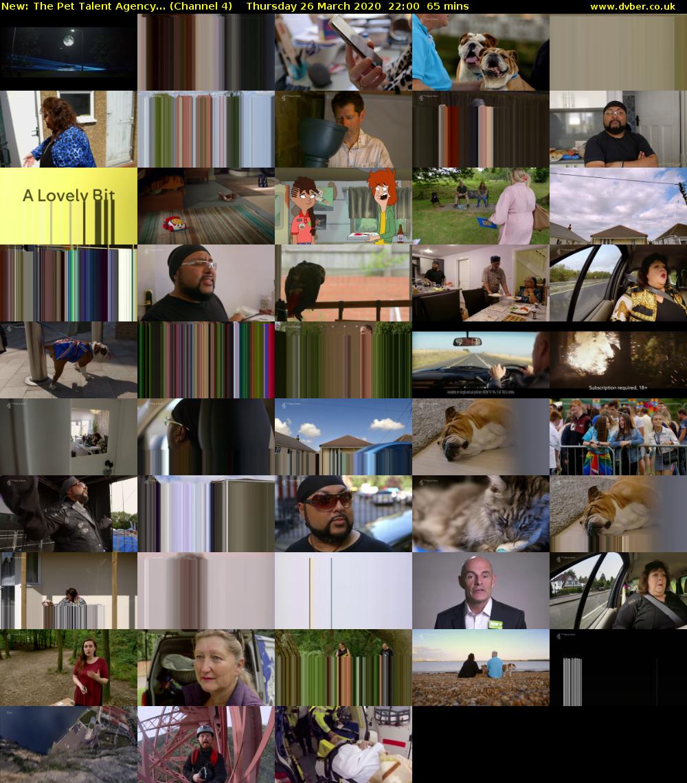 The Pet Talent Agency... (Channel 4) Thursday 26 March 2020 22:00 - 23:05