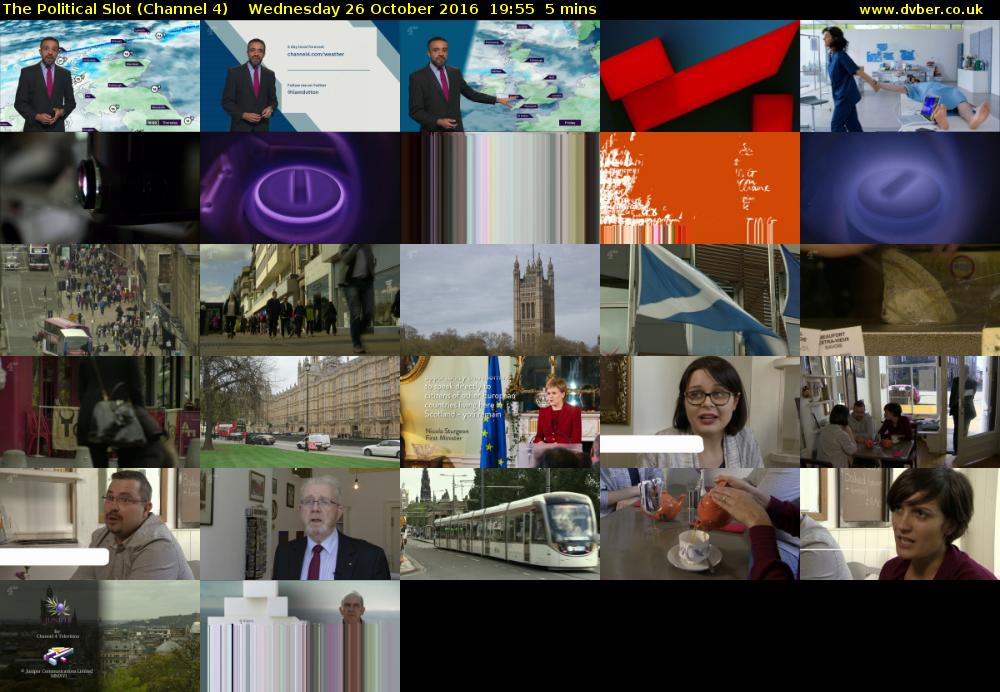 The Political Slot (Channel 4) Wednesday 26 October 2016 19:55 - 20:00