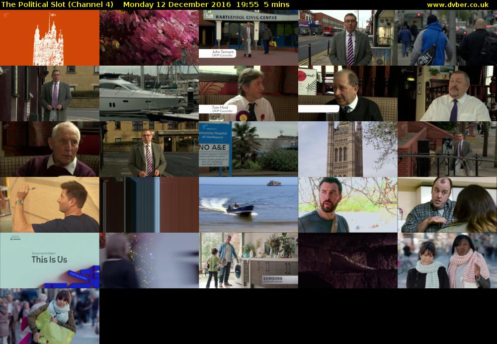 The Political Slot (Channel 4) Monday 12 December 2016 19:55 - 20:00