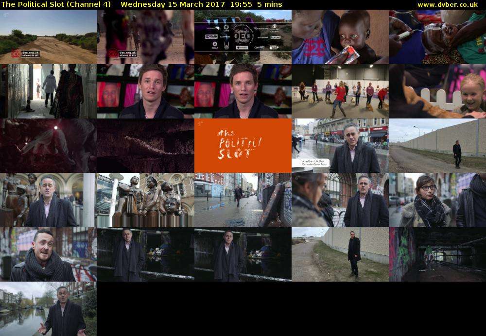 The Political Slot (Channel 4) Wednesday 15 March 2017 19:55 - 20:00