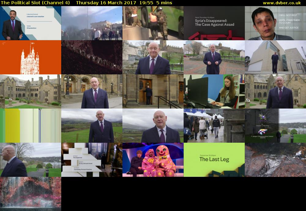 The Political Slot (Channel 4) Thursday 16 March 2017 19:55 - 20:00