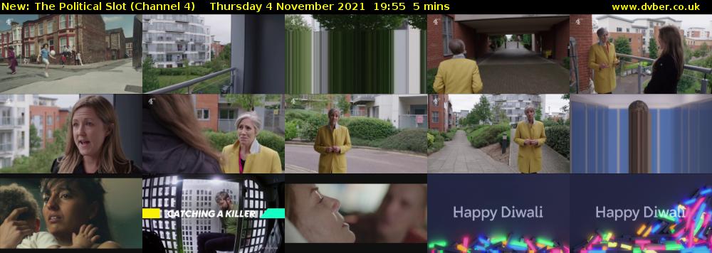 The Political Slot (Channel 4) Thursday 4 November 2021 19:55 - 20:00