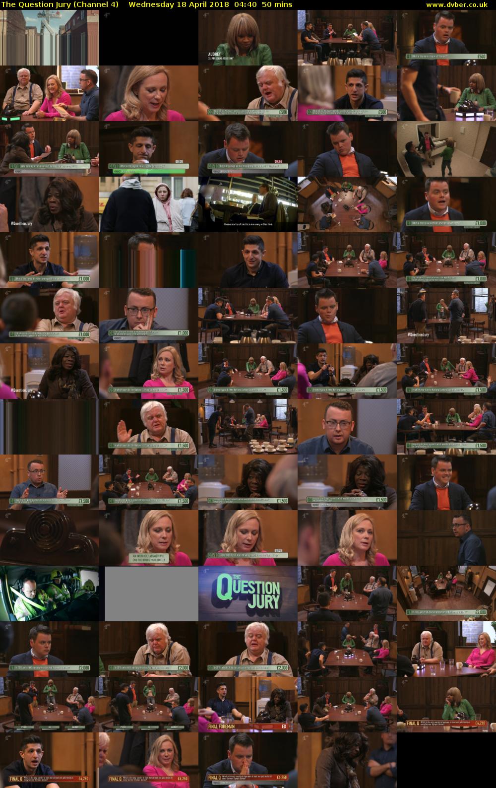 The Question Jury (Channel 4) Wednesday 18 April 2018 04:40 - 05:30