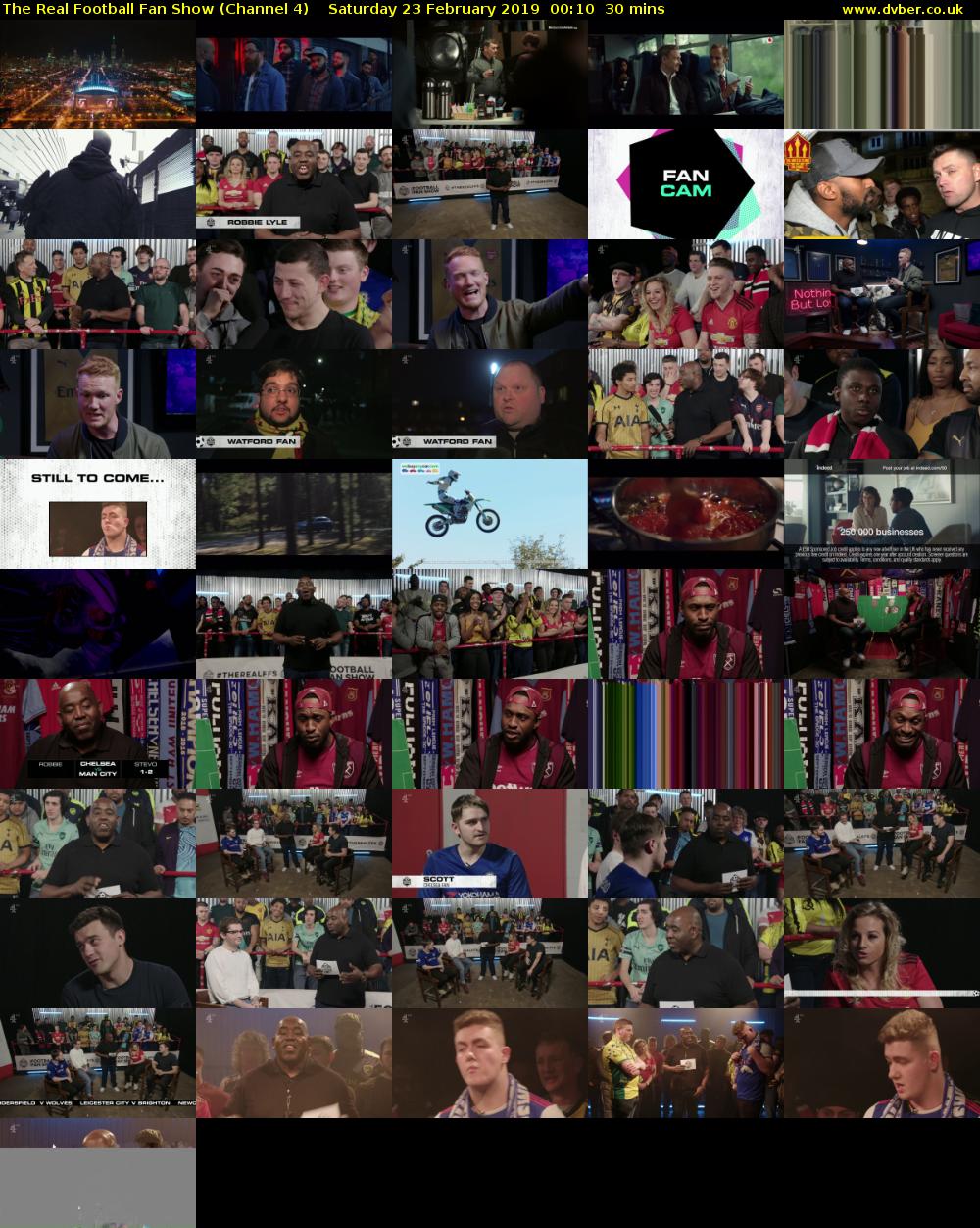 The Real Football Fan Show (Channel 4) Saturday 23 February 2019 00:10 - 00:40