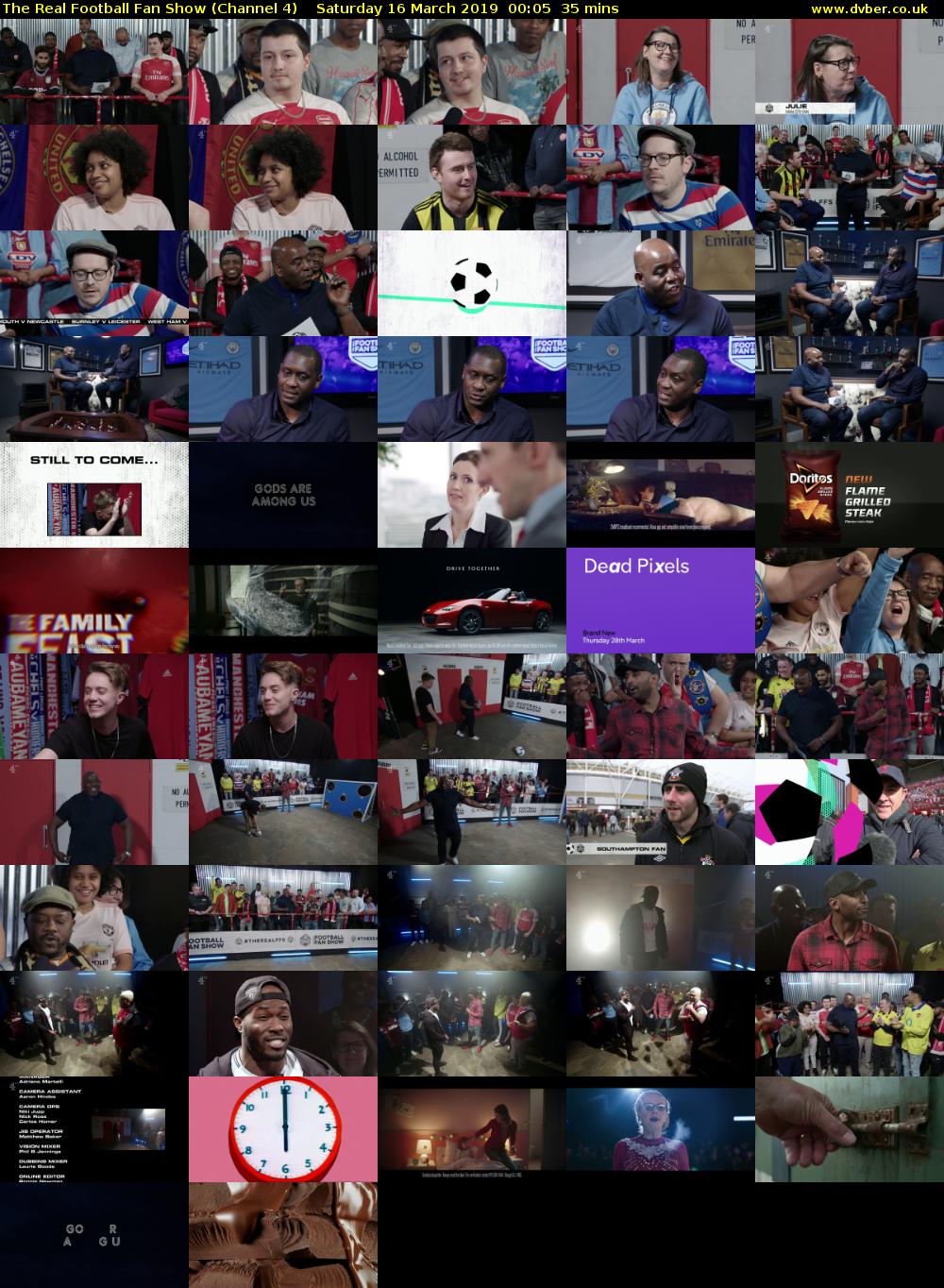 The Real Football Fan Show (Channel 4) Saturday 16 March 2019 00:05 - 00:40