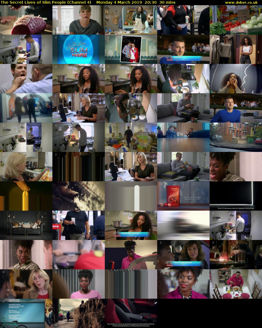 The Secret Lives of Slim People (Channel 4) Monday 4 March 2019 20:30 - 21:00