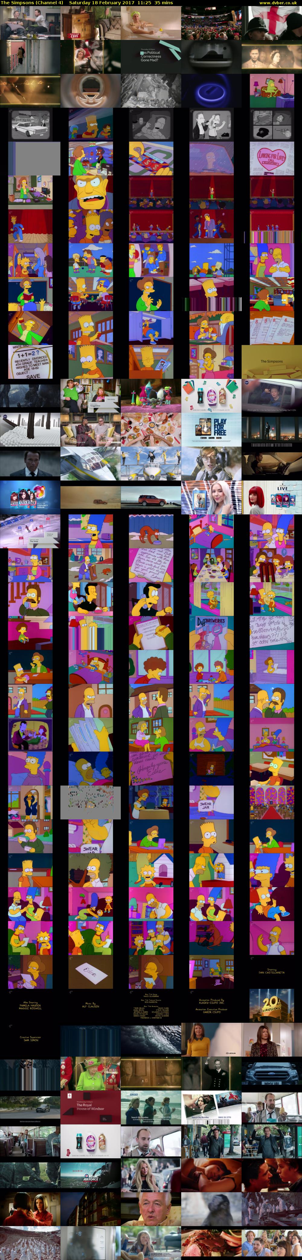 The Simpsons (Channel 4) Saturday 18 February 2017 11:25 - 12:00