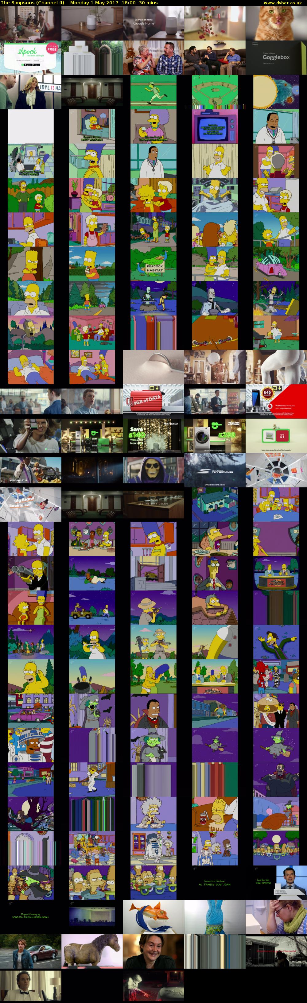 The Simpsons (Channel 4) Monday 1 May 2017 18:00 - 18:30