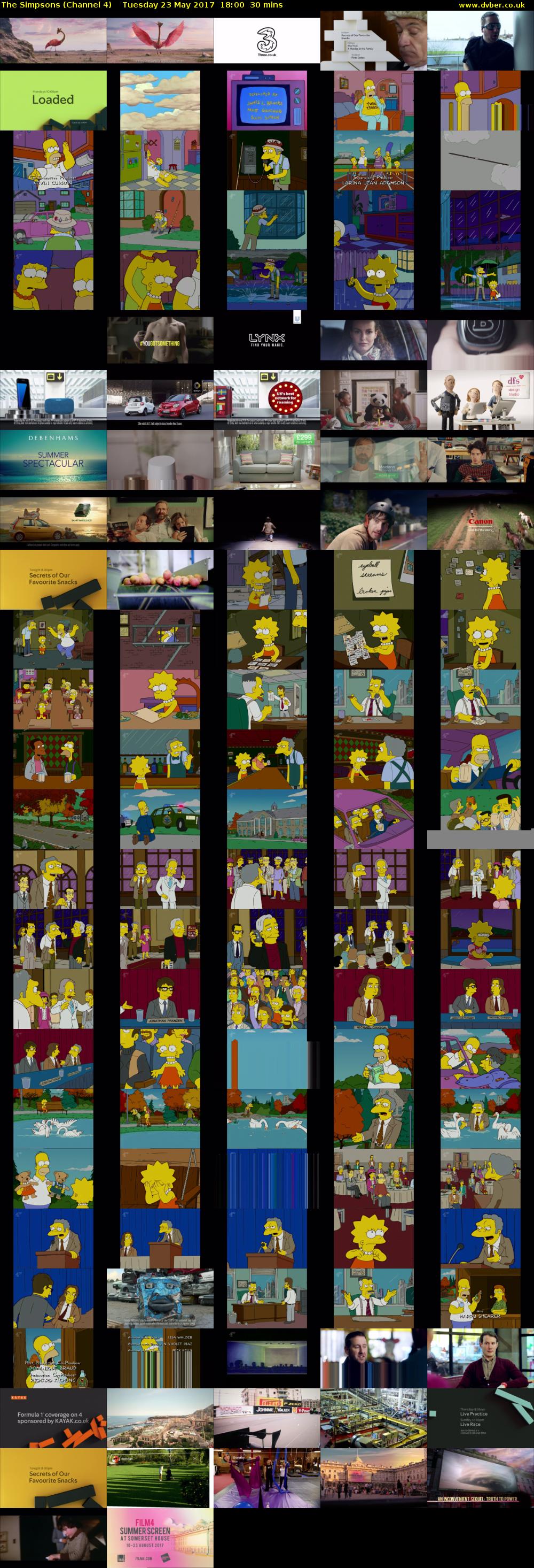 The Simpsons (Channel 4) Tuesday 23 May 2017 18:00 - 18:30
