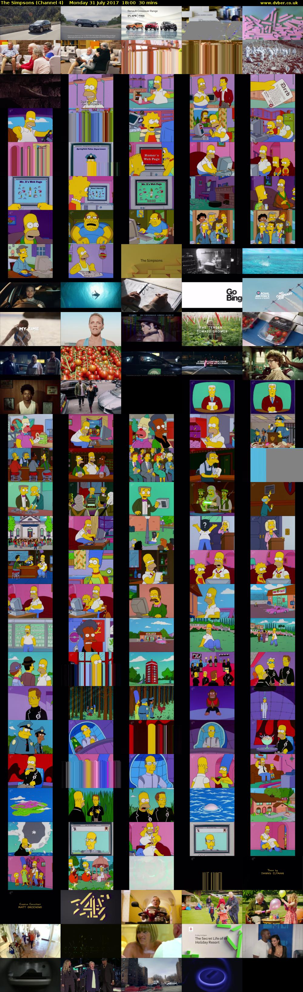The Simpsons (Channel 4) Monday 31 July 2017 18:00 - 18:30