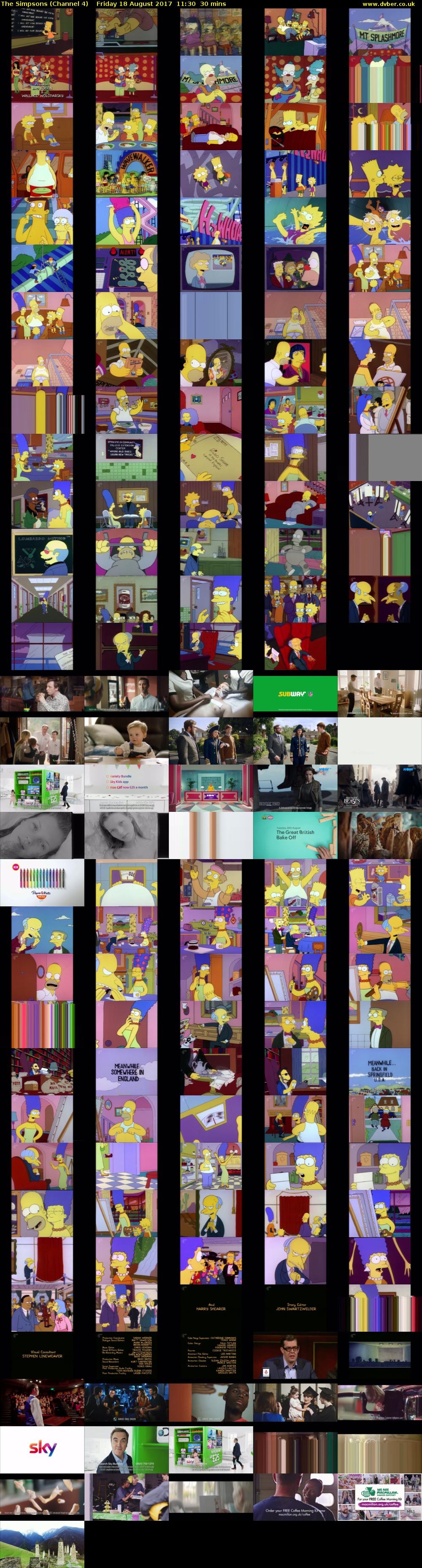 The Simpsons (Channel 4) Friday 18 August 2017 11:30 - 12:00