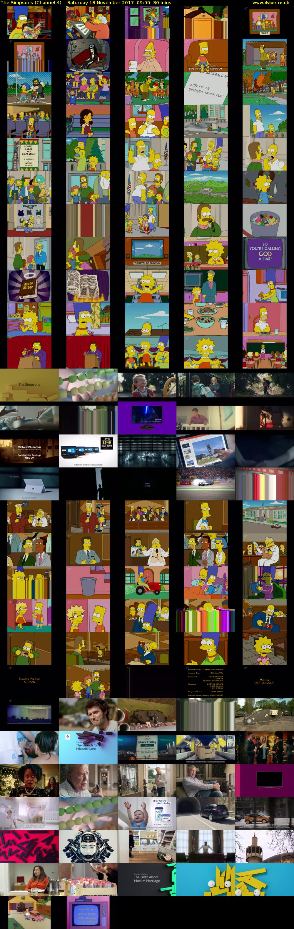 The Simpsons (Channel 4) Saturday 18 November 2017 09:55 - 10:25
