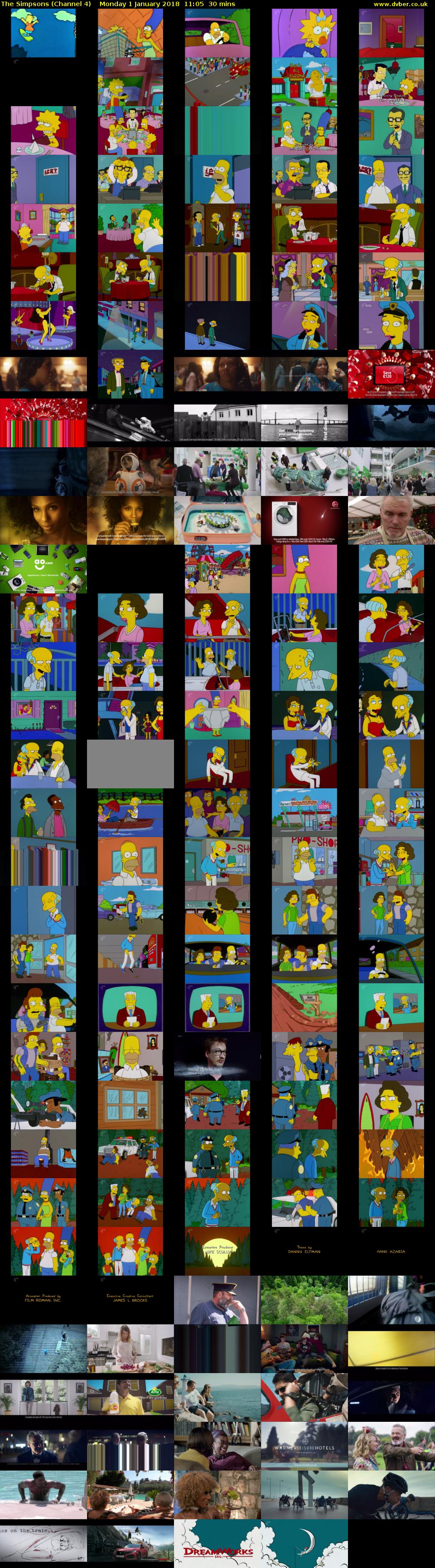 The Simpsons (Channel 4) Monday 1 January 2018 11:05 - 11:35