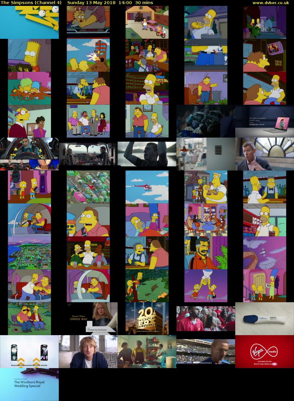 The Simpsons (Channel 4) Sunday 13 May 2018 14:00 - 14:30