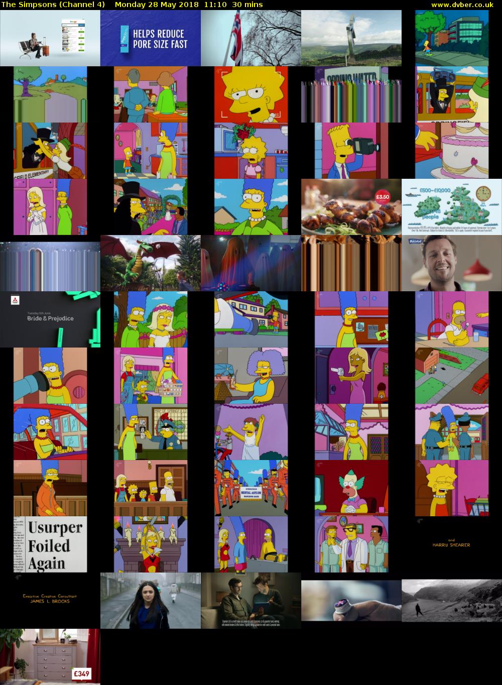 The Simpsons (Channel 4) Monday 28 May 2018 11:10 - 11:40