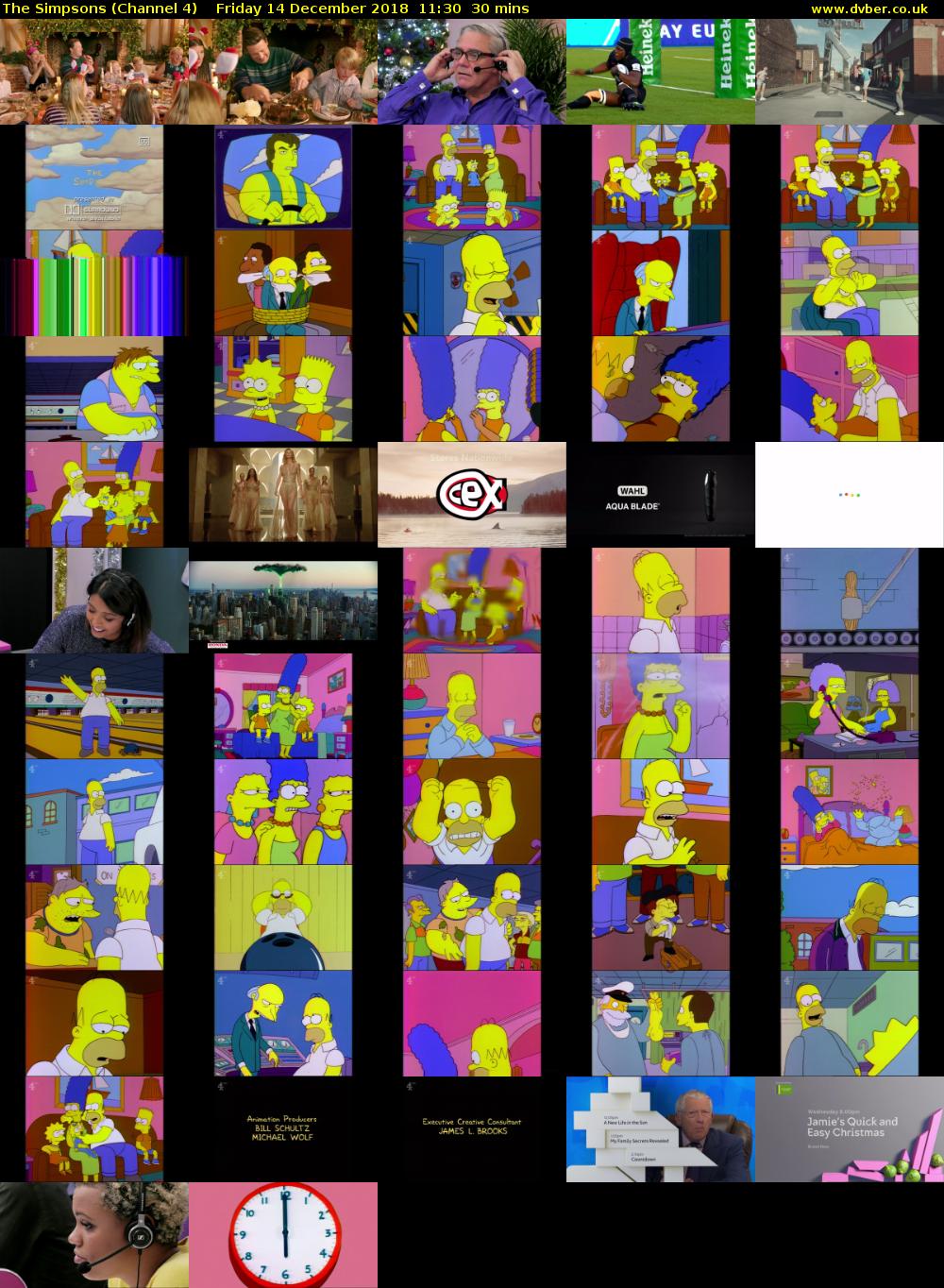 The Simpsons (Channel 4) Friday 14 December 2018 11:30 - 12:00