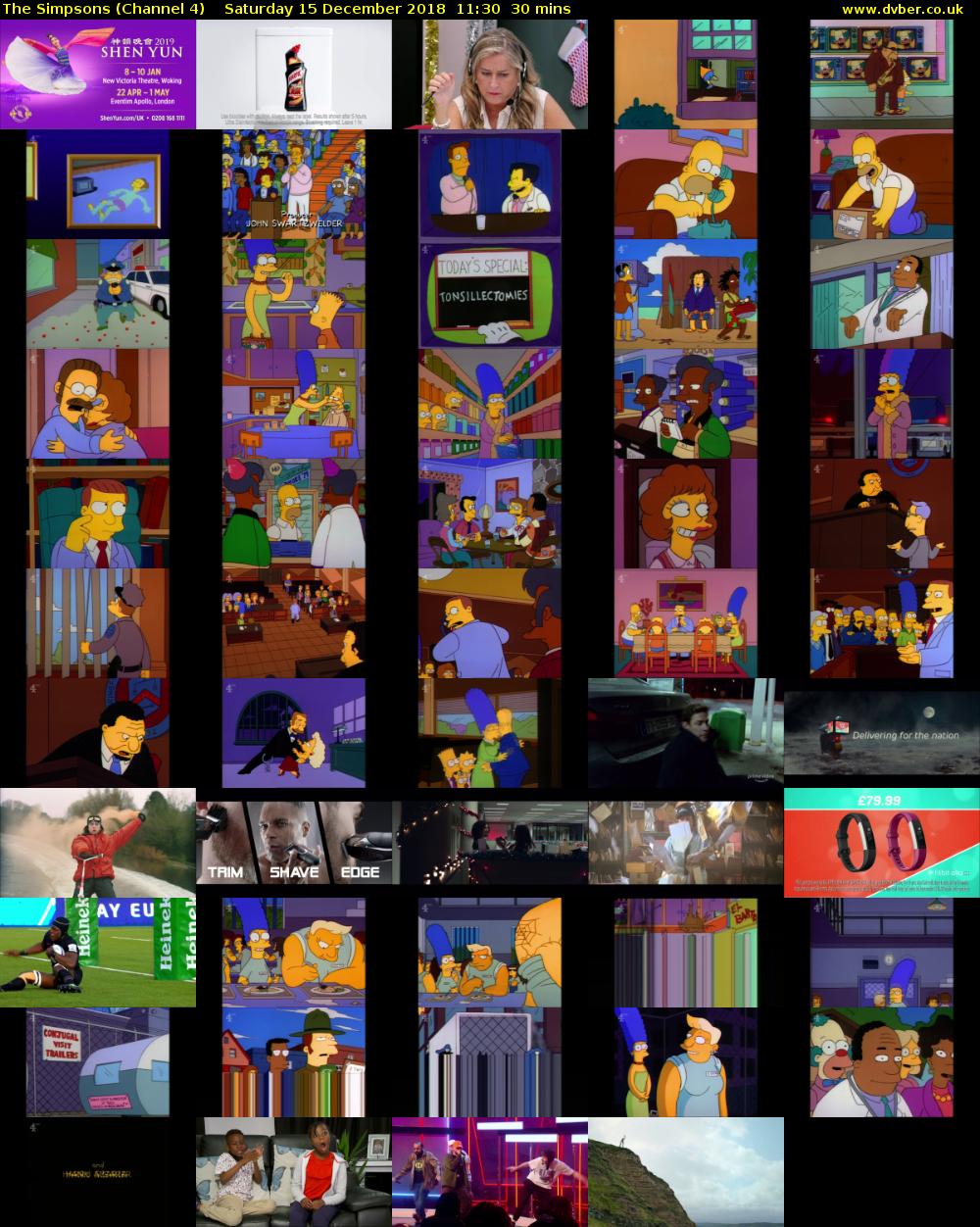The Simpsons (Channel 4) Saturday 15 December 2018 11:30 - 12:00