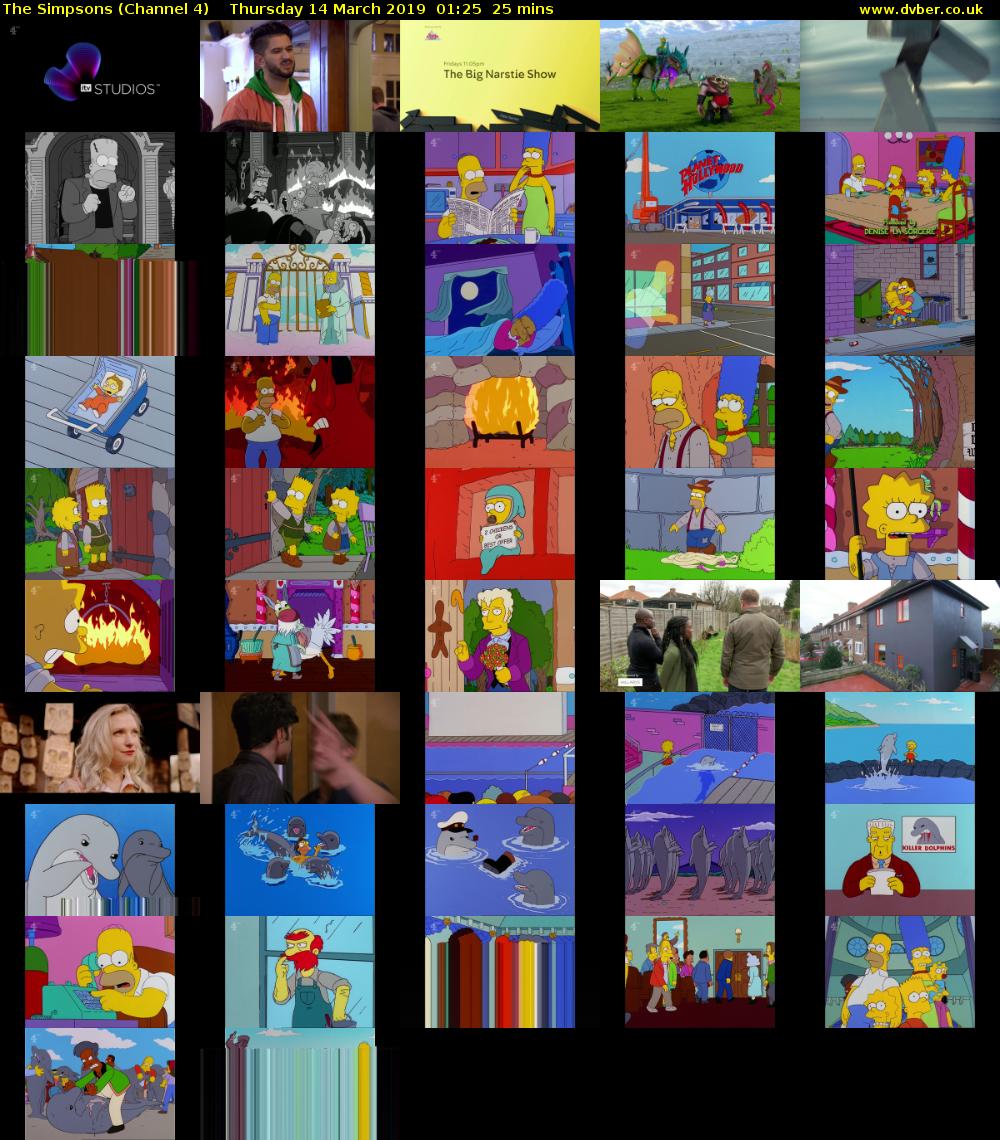 The Simpsons (Channel 4) Thursday 14 March 2019 01:25 - 01:50
