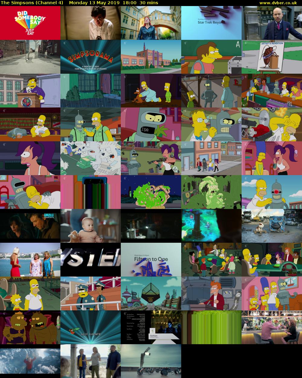 The Simpsons (Channel 4) Monday 13 May 2019 18:00 - 18:30