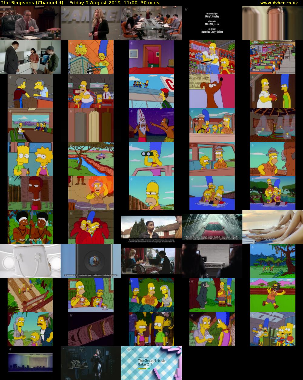 The Simpsons (Channel 4) Friday 9 August 2019 11:00 - 11:30