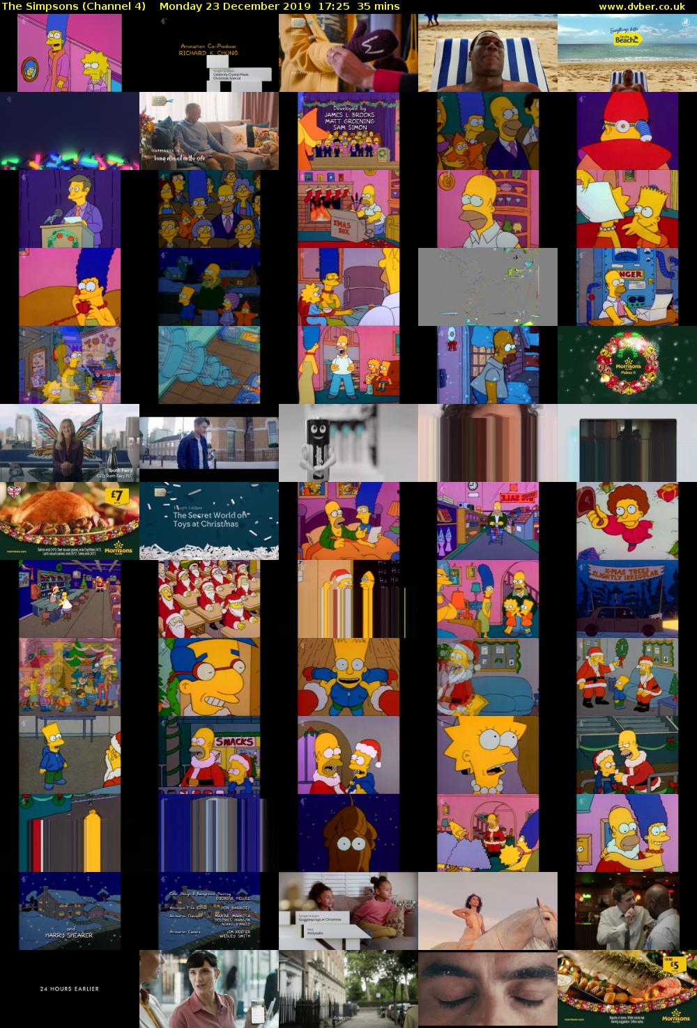 The Simpsons (Channel 4) Monday 23 December 2019 17:25 - 18:00