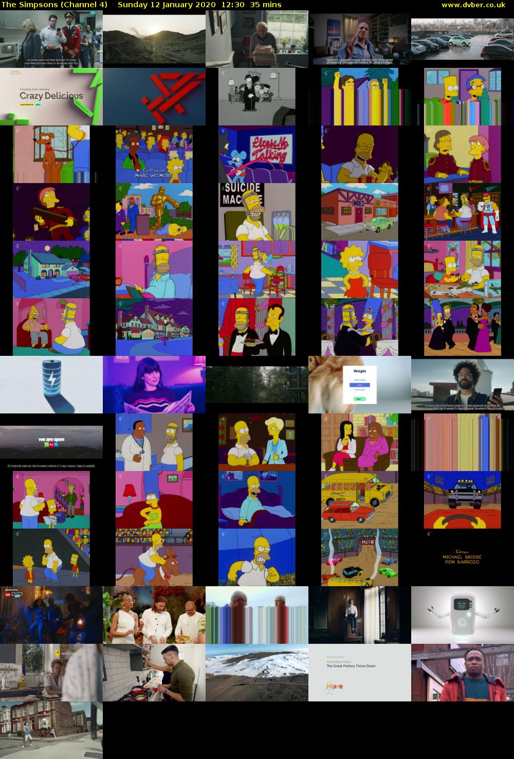 The Simpsons (Channel 4) Sunday 12 January 2020 12:30 - 13:05