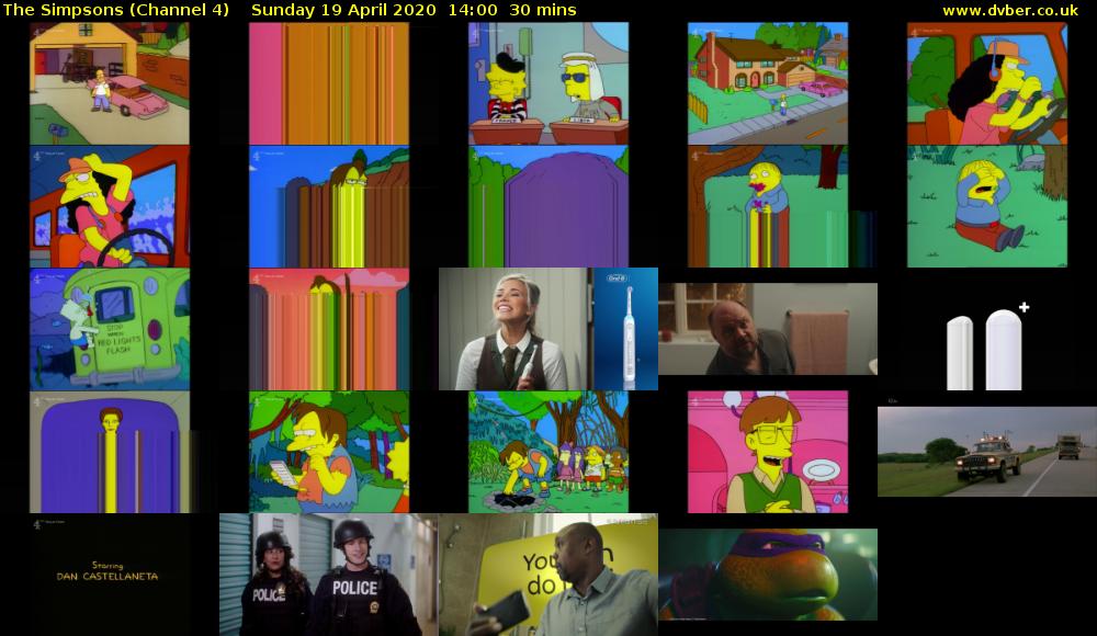 The Simpsons (Channel 4) Sunday 19 April 2020 14:00 - 14:30