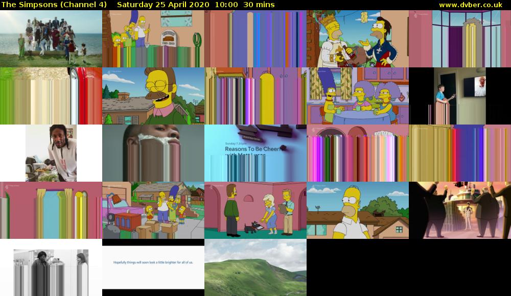 The Simpsons (Channel 4) Saturday 25 April 2020 10:00 - 10:30