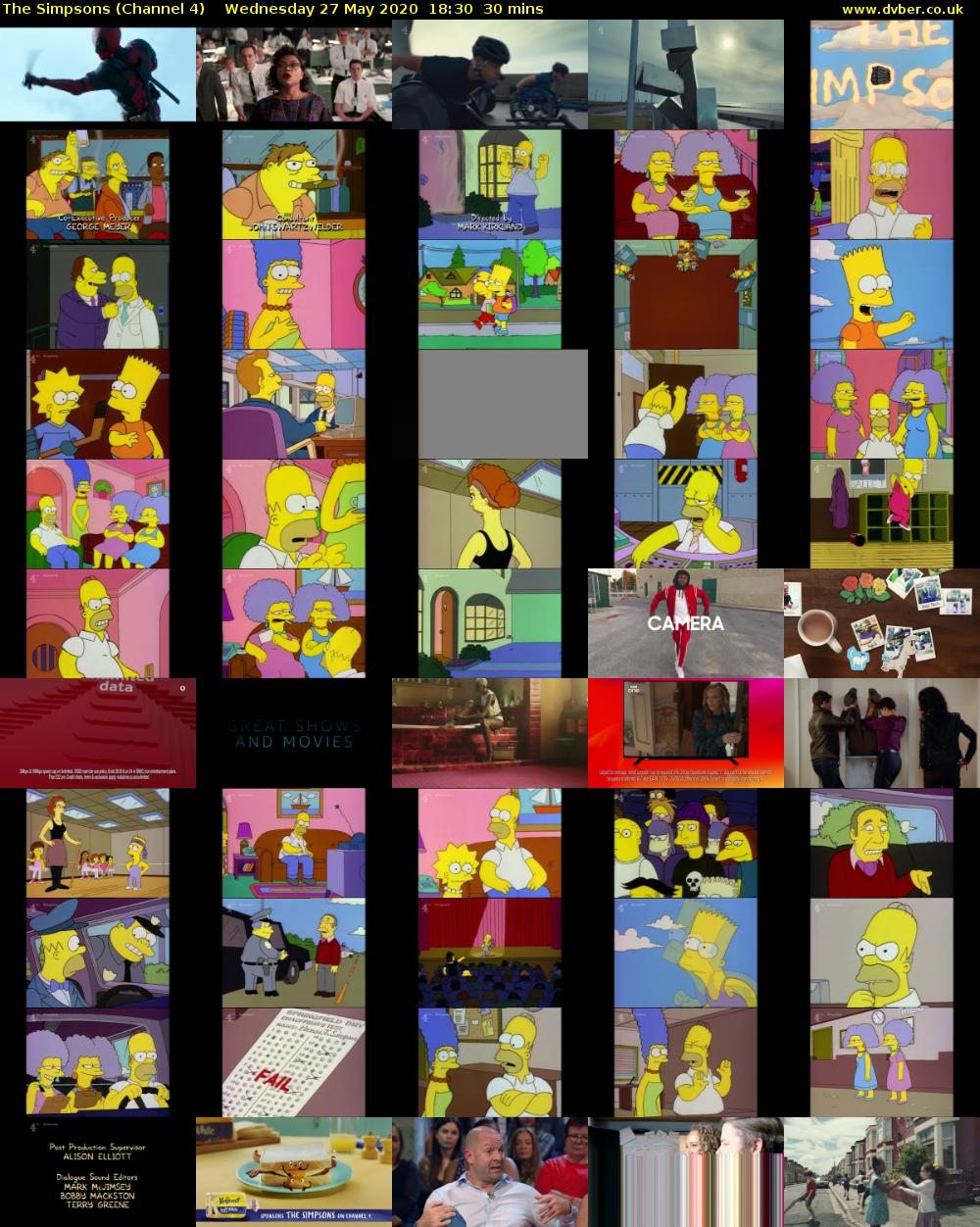 The Simpsons (Channel 4) Wednesday 27 May 2020 18:30 - 19:00