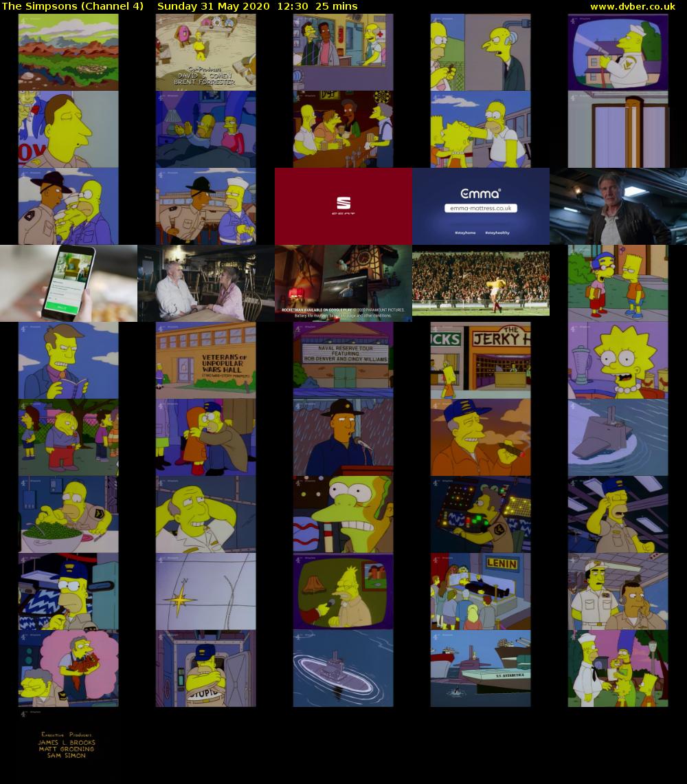 The Simpsons (Channel 4) Sunday 31 May 2020 12:30 - 12:55