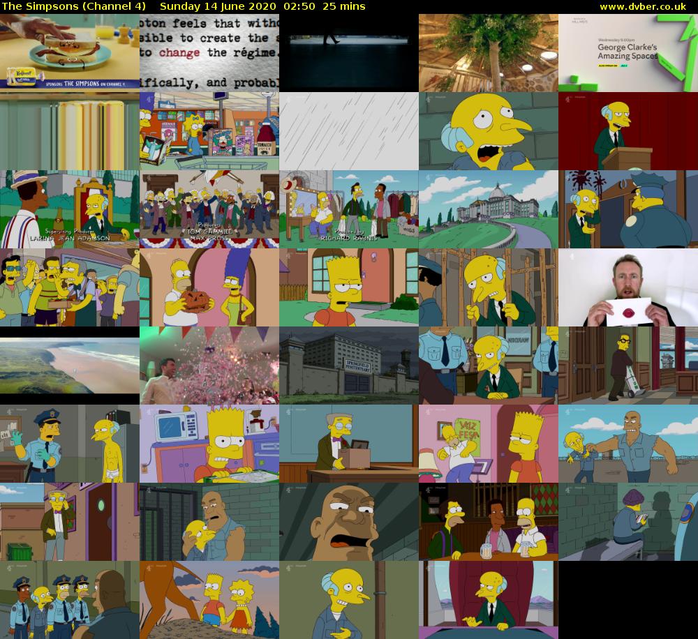 The Simpsons (Channel 4) Sunday 14 June 2020 02:50 - 03:15
