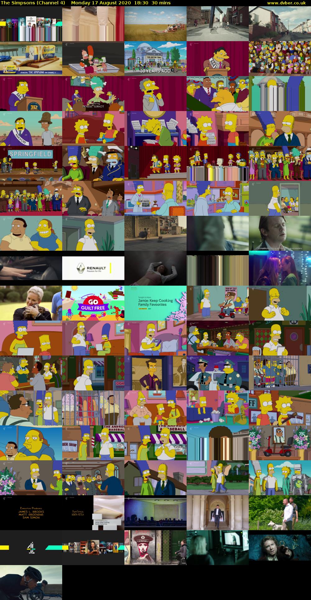 The Simpsons (Channel 4) Monday 17 August 2020 18:30 - 19:00