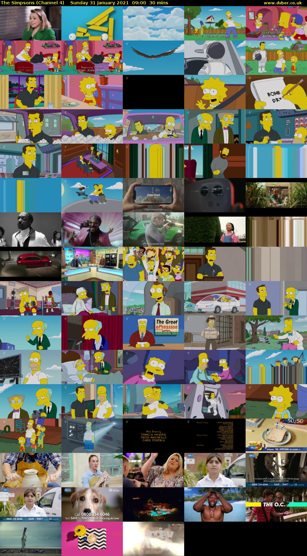 The Simpsons (Channel 4) Sunday 31 January 2021 09:00 - 09:30