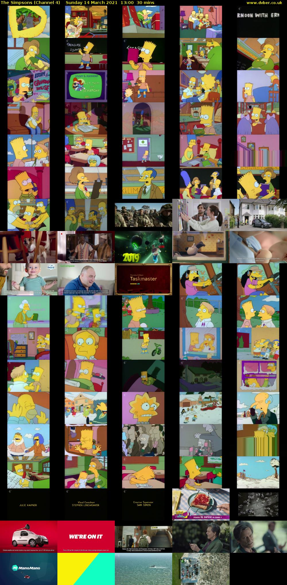 The Simpsons (Channel 4) Sunday 14 March 2021 13:00 - 13:30