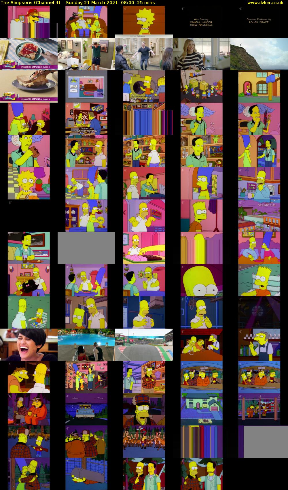 The Simpsons (Channel 4) Sunday 21 March 2021 08:00 - 08:25