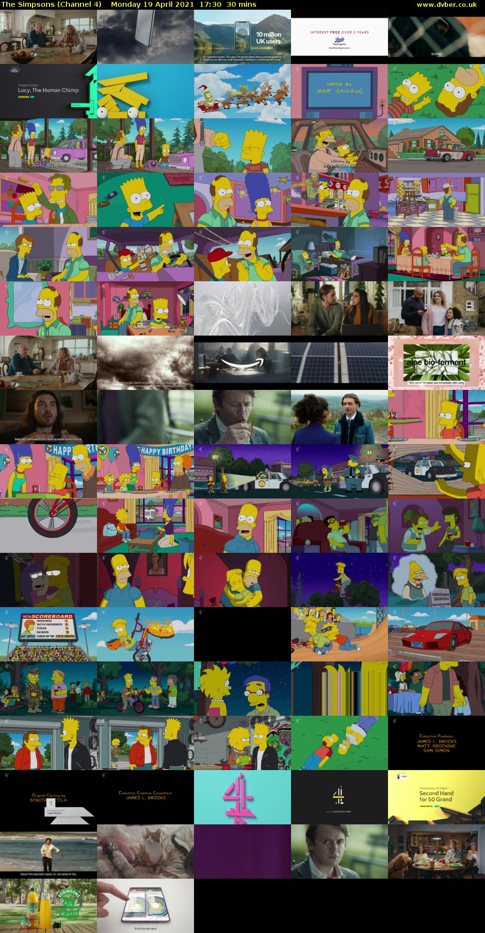 The Simpsons (Channel 4) Monday 19 April 2021 17:30 - 18:00