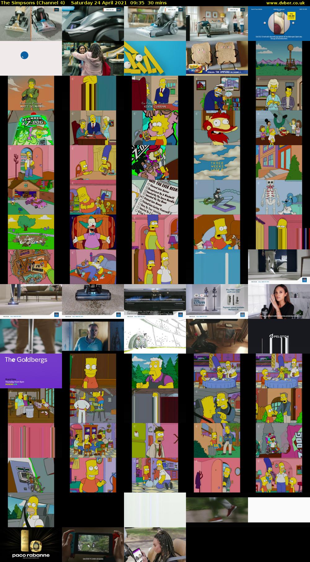 The Simpsons (Channel 4) Saturday 24 April 2021 09:35 - 10:05