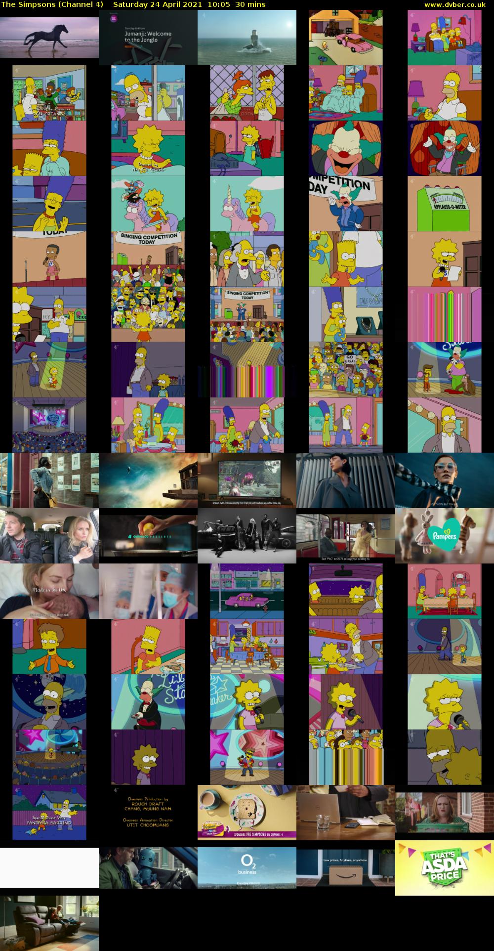 The Simpsons (Channel 4) Saturday 24 April 2021 10:05 - 10:35