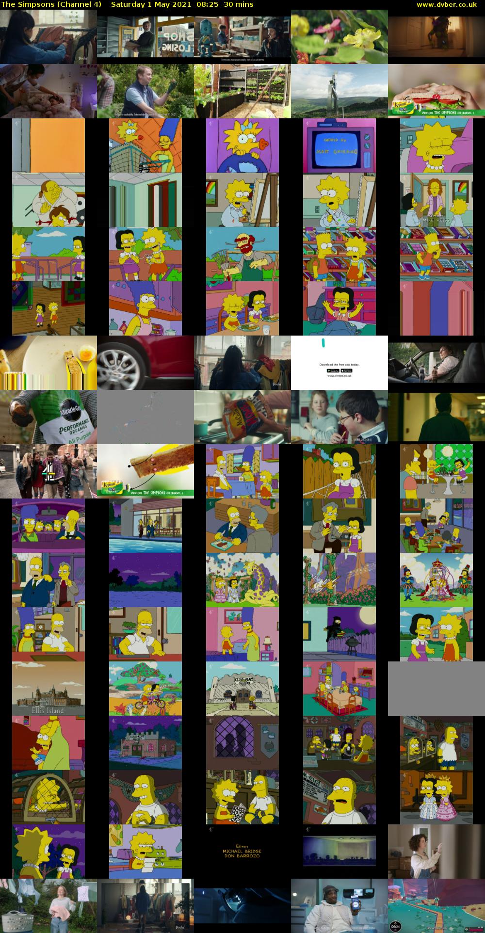 The Simpsons (Channel 4) Saturday 1 May 2021 08:25 - 08:55