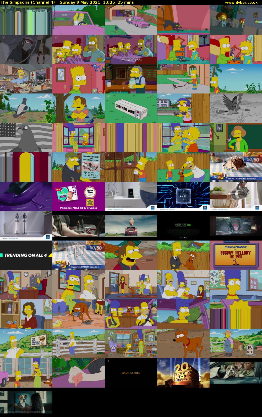 The Simpsons (Channel 4) Sunday 9 May 2021 13:25 - 13:50