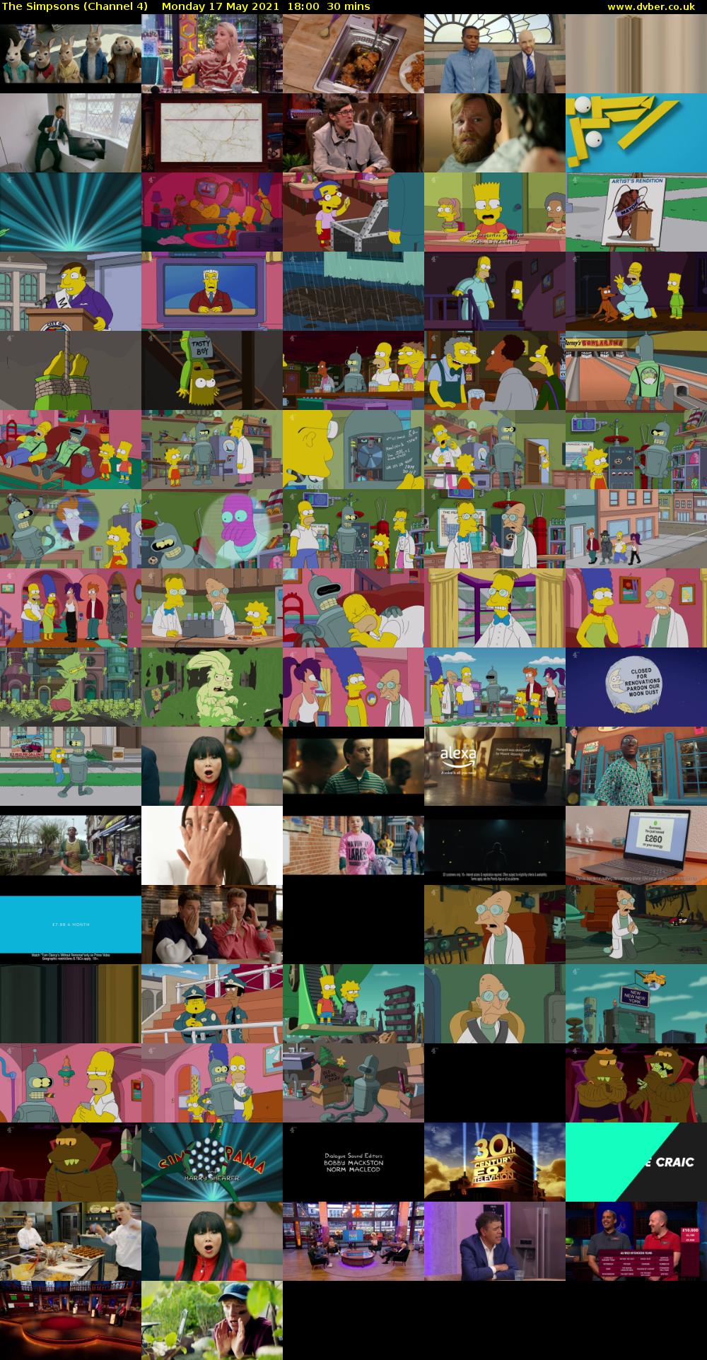 The Simpsons (Channel 4) Monday 17 May 2021 18:00 - 18:30