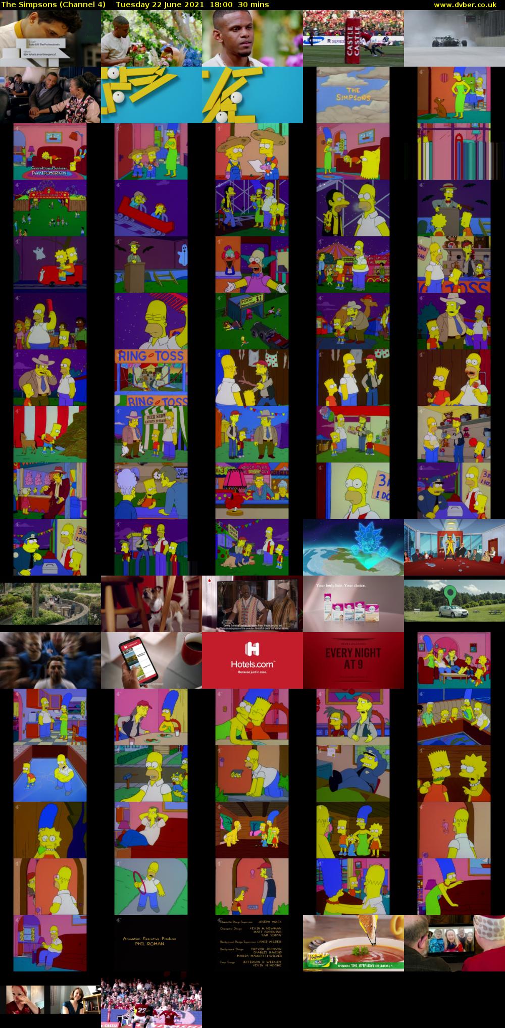 The Simpsons (Channel 4) Tuesday 22 June 2021 18:00 - 18:30